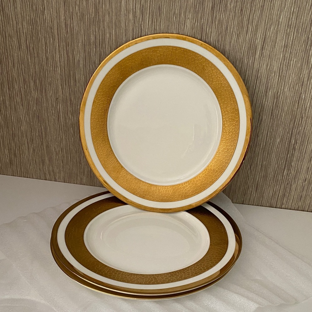 Yedi Houseware Gold Rimmed Salad / Dessert Plates (3)